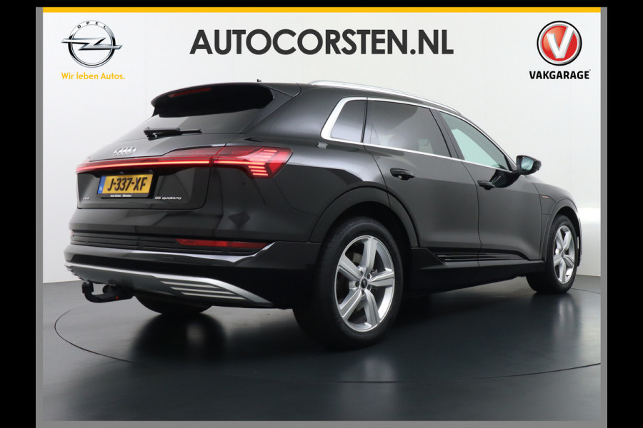 Audi e-tron 55 Quattro 95kWh 408PK Trekhaak Leder/Alcantara Panoramadak Adap.Cruise Navi Ecc Stoelverwarming Business Edition Plus Luchtvering Memory Lmv Elek.Achterklep Privacy Glas Keyless 1e Eigenaar 1.800KG Trekgewicht Zeer compleet!