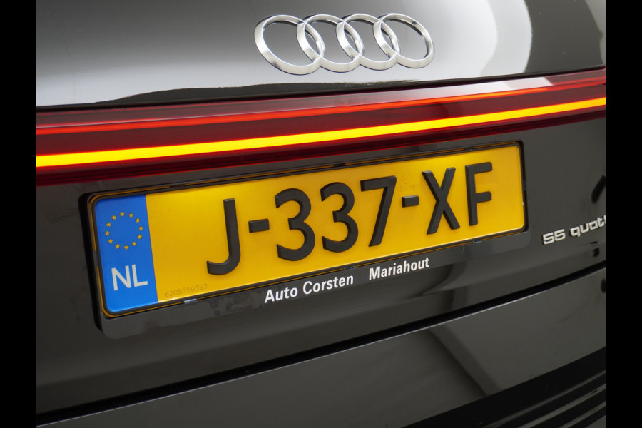 Audi e-tron 55 Quattro 95kWh 408PK Trekhaak Leder/Alcantara Panoramadak Adap.Cruise Navi Ecc Stoelverwarming Business Edition Plus Luchtvering Memory Lmv Elek.Achterklep Privacy Glas Keyless 1e Eigenaar 1.800KG Trekgewicht Zeer compleet!
