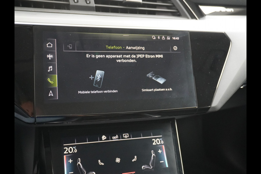 Audi e-tron 50 Quattro Launch Edition Plus 71kWh Leder SOH=91% Panoramadak Adap.Cruise Android Auto Wireless Apple Carplay Navi Ecc Luchtver Memory Stoelverwarming Led Elek.Achterklep Keyless 1e Eigenaar Origineel Nederlandse Auto