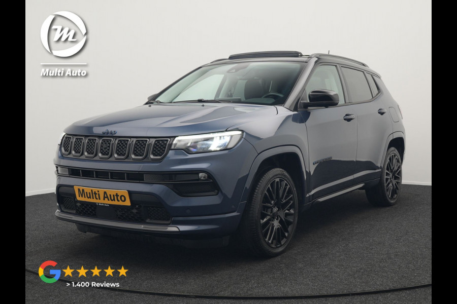Jeep Compass 4xe 240 Electric S Plug In Hybrid 240pk Dealer O.H PHEV | Panodak | Adaptive Cruise | 360 Camera | Lederen Sportstoelen Verwarmd | Alpine Sound | Apple Carplay | Stuur Verwarmd | Keyless | Virtual | Navigatie | DAB |