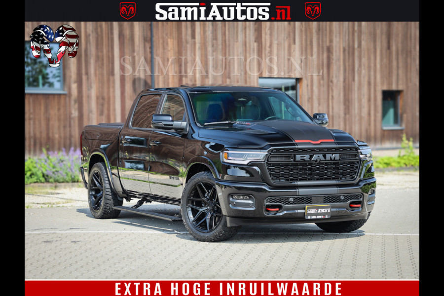 Dodge Ram 1500 Limited Night High Output 540HP 706Nm | Massage + Full Option | De Meest Luxe en Volle Pick-Up in zijn Klasse | Comfortabele Dubbele Cabine met Royale 5 Zitplaatsen | BPM vrij | Nu Leverbaar uit Voorraad | Voorraad Nr 2334 - 5409