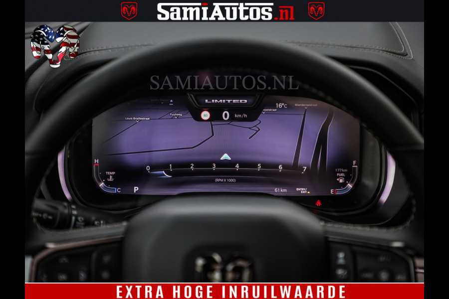 Dodge Ram 1500 Limited Night High Output 540HP 706Nm | Massage + Full Option | De Meest Luxe en Volle Pick-Up in zijn Klasse | Comfortabele Dubbele Cabine met Royale 5 Zitplaatsen | BPM vrij | Nu Leverbaar uit Voorraad | Voorraad Nr 2334 - 5409
