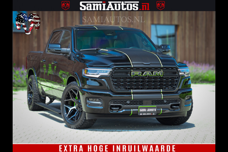 Dodge Ram 1500 Limited Night High Output 540HP 706Nm | Massage + Full Option | De Meest Luxe en Volle Pick-Up in zijn Klasse | Comfortabele Dubbele Cabine met Royale 5 Zitplaatsen | BPM vrij | Nu Leverbaar uit Voorraad | Voorraad Nr 2300 - 7689