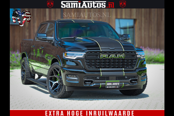 Dodge Ram 1500 Limited Night High Output 540HP 706Nm | Massage + Full Option | De Meest Luxe en Volle Pick-Up in zijn Klasse | Comfortabele Dubbele Cabine met Royale 5 Zitplaatsen | BPM vrij | Nu Leverbaar uit Voorraad | Voorraad Nr 2300 - 7689