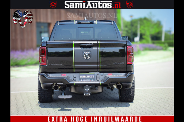 Dodge Ram 1500 Limited Night High Output 540HP 706Nm | Massage + Full Option | De Meest Luxe en Volle Pick-Up in zijn Klasse | Comfortabele Dubbele Cabine met Royale 5 Zitplaatsen | BPM vrij | Nu Leverbaar uit Voorraad | Voorraad Nr 2300 - 7689