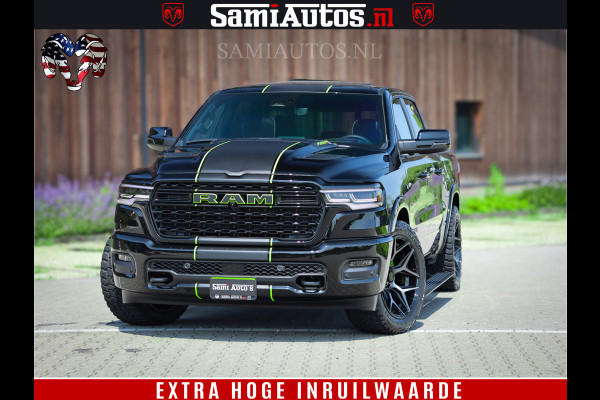 Dodge Ram 1500 Limited Night High Output 540HP 706Nm | Massage + Full Option | De Meest Luxe en Volle Pick-Up in zijn Klasse | Comfortabele Dubbele Cabine met Royale 5 Zitplaatsen | BPM vrij | Nu Leverbaar uit Voorraad | Voorraad Nr 2300 - 7689