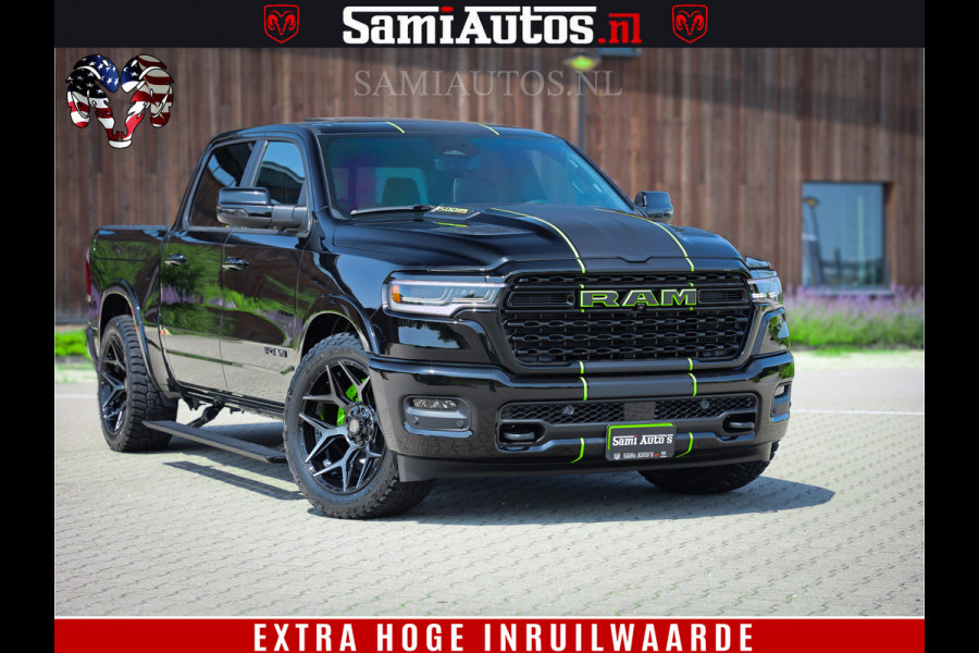 Dodge Ram 1500 Limited Night High Output 540HP 706Nm | Massage + Full Option | De Meest Luxe en Volle Pick-Up in zijn Klasse | Comfortabele Dubbele Cabine met Royale 5 Zitplaatsen | BPM vrij | Nu Leverbaar uit Voorraad | Voorraad Nr 2300 - 7689
