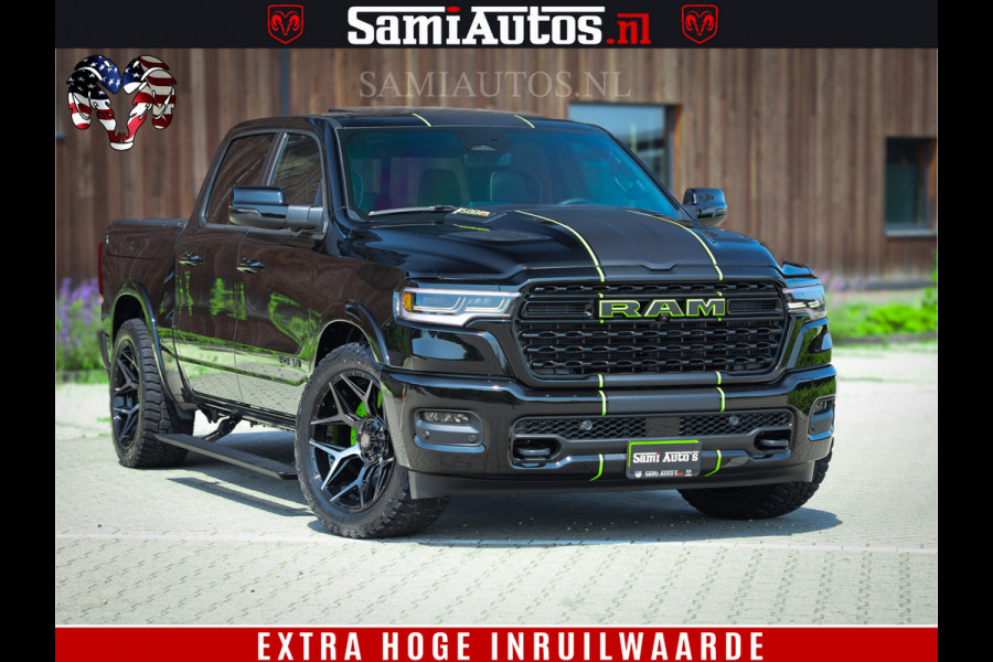 Dodge Ram 1500 Limited Night High Output 540HP 706Nm | Massage + Full Option | De Meest Luxe en Volle Pick-Up in zijn Klasse | Comfortabele Dubbele Cabine met Royale 5 Zitplaatsen | BPM vrij | Nu Leverbaar uit Voorraad | Voorraad Nr 2300 - 7689