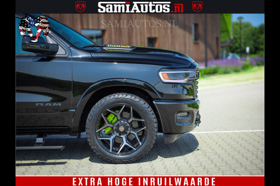 Dodge Ram 1500 Limited Night High Output 540HP 706Nm | Massage + Full Option | De Meest Luxe en Volle Pick-Up in zijn Klasse | Comfortabele Dubbele Cabine met Royale 5 Zitplaatsen | BPM vrij | Nu Leverbaar uit Voorraad | Voorraad Nr 2300 - 7689
