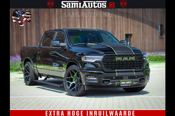 Dodge Ram 1500 Limited Night High Output 540HP 706Nm | Massage + Full Option | De Meest Luxe en Volle Pick-Up in zijn Klasse | Comfortabele Dubbele Cabine met Royale 5 Zitplaatsen | BPM vrij | Nu Leverbaar uit Voorraad | Voorraad Nr 2300 - 7689