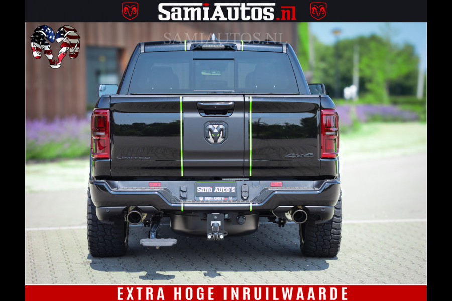 Dodge Ram 1500 Limited Night High Output 540HP 706Nm | Massage + Full Option | De Meest Luxe en Volle Pick-Up in zijn Klasse | Comfortabele Dubbele Cabine met Royale 5 Zitplaatsen | BPM vrij | Nu Leverbaar uit Voorraad | Voorraad Nr 2300 - 7689