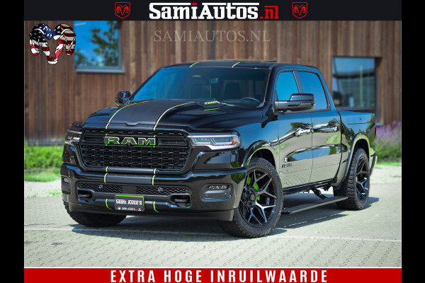 Dodge Ram 1500 Limited Night High Output 540HP 706Nm | Massage + Full Option | De Meest Luxe en Volle Pick-Up in zijn Klasse | Comfortabele Dubbele Cabine met Royale 5 Zitplaatsen | BPM vrij | Nu Leverbaar uit Voorraad | Voorraad Nr 2300 - 7689