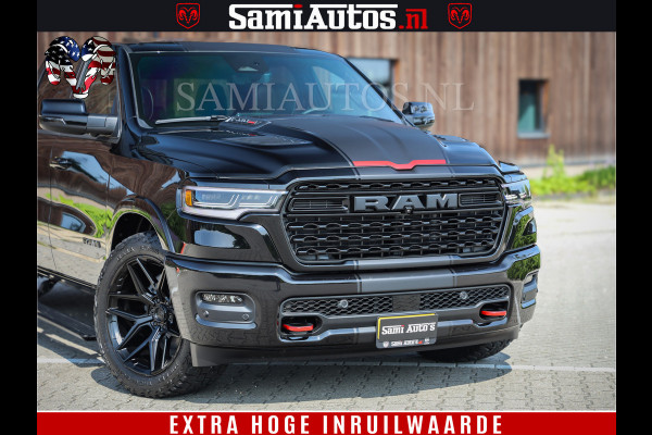 Dodge Ram 1500 Limited Night High Output 540HP 706Nm | Massage + Full Option | De Meest Luxe en Volle Pick-Up in zijn Klasse | Comfortabele Dubbele Cabine met Royale 5 Zitplaatsen | BPM vrij | Nu Leverbaar uit Voorraad | Voorraad Nr 2331 - 5133