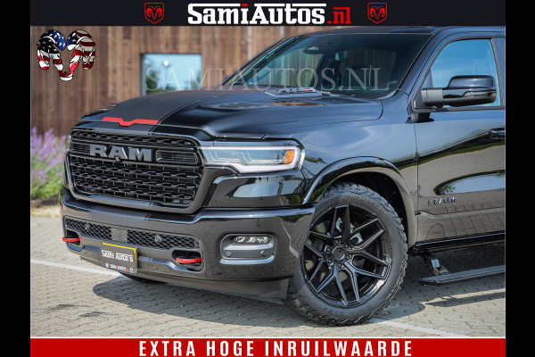 Dodge Ram 1500 Limited Night High Output 540HP 706Nm | Massage + Full Option | De Meest Luxe en Volle Pick-Up in zijn Klasse | Comfortabele Dubbele Cabine met Royale 5 Zitplaatsen | BPM vrij | Nu Leverbaar uit Voorraad | Voorraad Nr 2331 - 5133