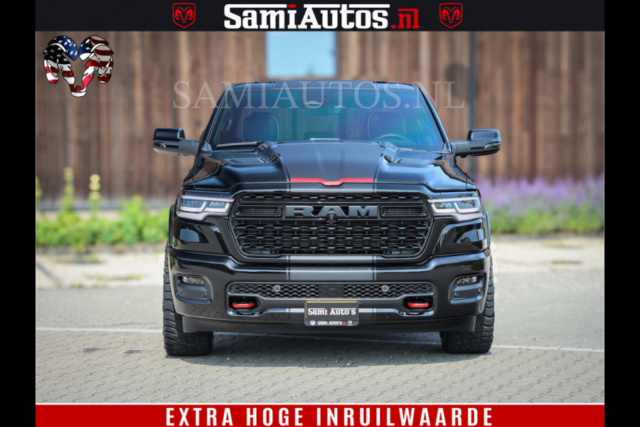 Dodge Ram 1500 Limited Night High Output 540HP 706Nm | Massage + Full Option | De Meest Luxe en Volle Pick-Up in zijn Klasse | Comfortabele Dubbele Cabine met Royale 5 Zitplaatsen | BPM vrij | Nu Leverbaar uit Voorraad | Voorraad Nr 2331 - 5133