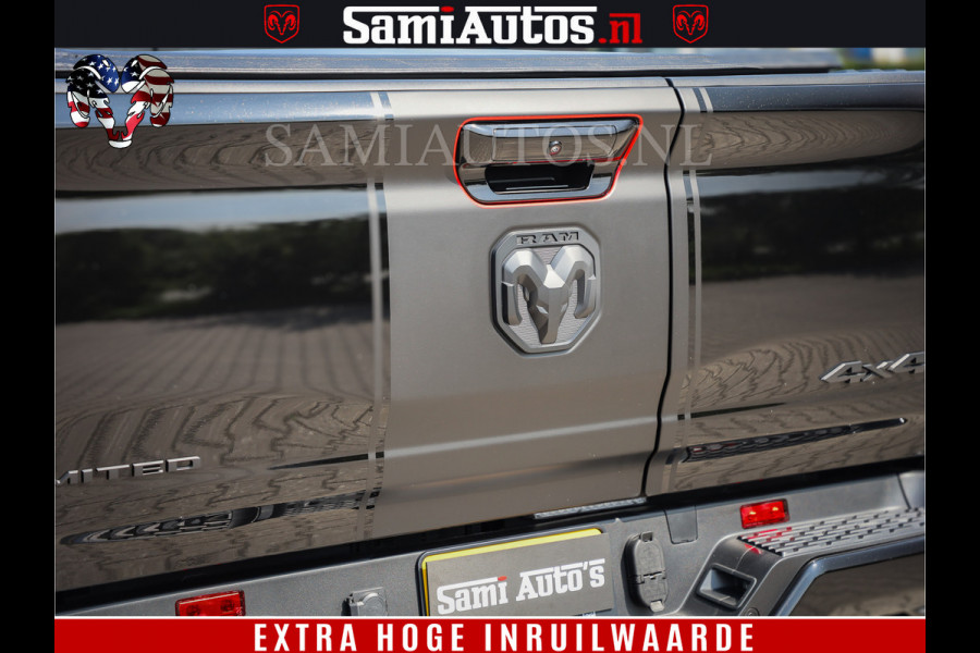 Dodge Ram 1500 Limited Night High Output 540HP 706Nm | Massage + Full Option | De Meest Luxe en Volle Pick-Up in zijn Klasse | Comfortabele Dubbele Cabine met Royale 5 Zitplaatsen | BPM vrij | Nu Leverbaar uit Voorraad | Voorraad Nr 2331 - 5133