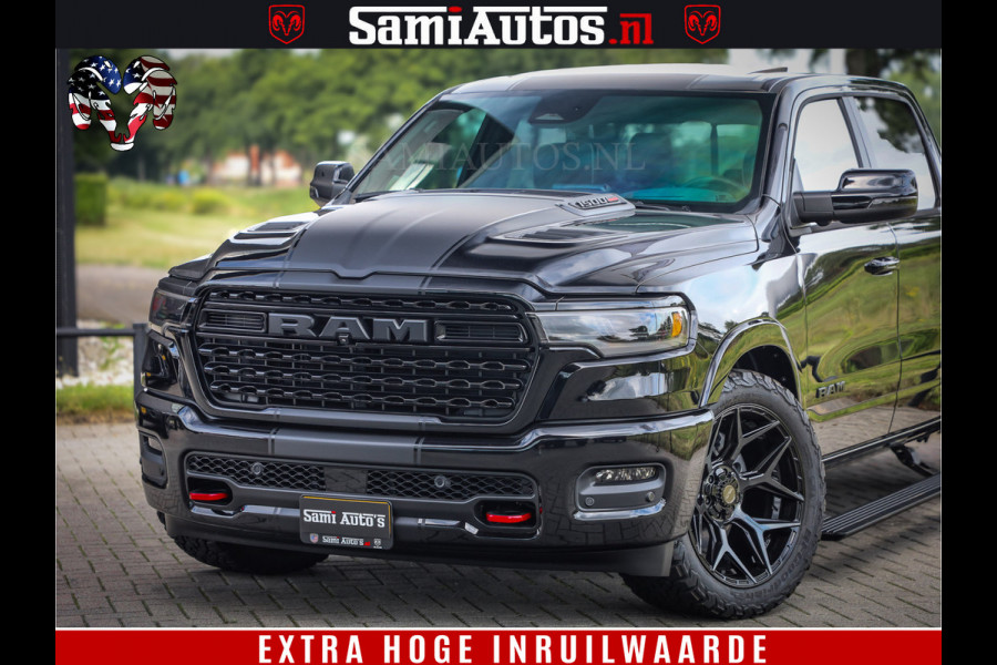 Dodge Ram 1500 Limited Night High Output 540HP 706Nm | Massage + Full Option | De Meest Luxe en Volle Pick-Up in zijn Klasse | Comfortabele Dubbele Cabine met Royale 5 Zitplaatsen | BPM vrij | Nu Leverbaar uit Voorraad | Voorraad Nr 2326 - 5169