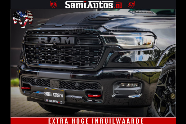 Dodge Ram 1500 Limited Night High Output 540HP 706Nm | Massage + Full Option | De Meest Luxe en Volle Pick-Up in zijn Klasse | Comfortabele Dubbele Cabine met Royale 5 Zitplaatsen | BPM vrij | Nu Leverbaar uit Voorraad | Voorraad Nr 2326 - 5169