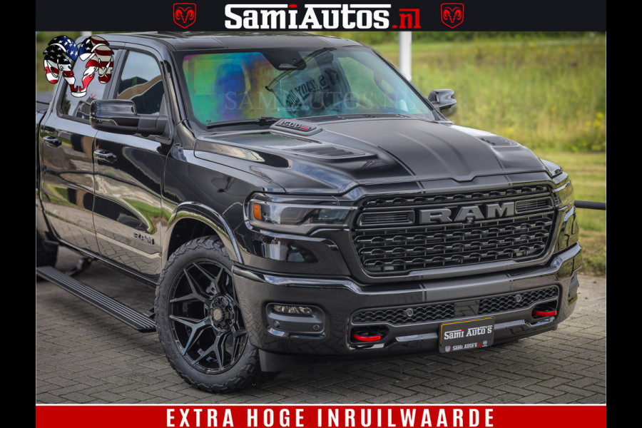 Dodge Ram 1500 Limited Night High Output 540HP 706Nm | Massage + Full Option | De Meest Luxe en Volle Pick-Up in zijn Klasse | Comfortabele Dubbele Cabine met Royale 5 Zitplaatsen | BPM vrij | Nu Leverbaar uit Voorraad | Voorraad Nr 2326 - 5169