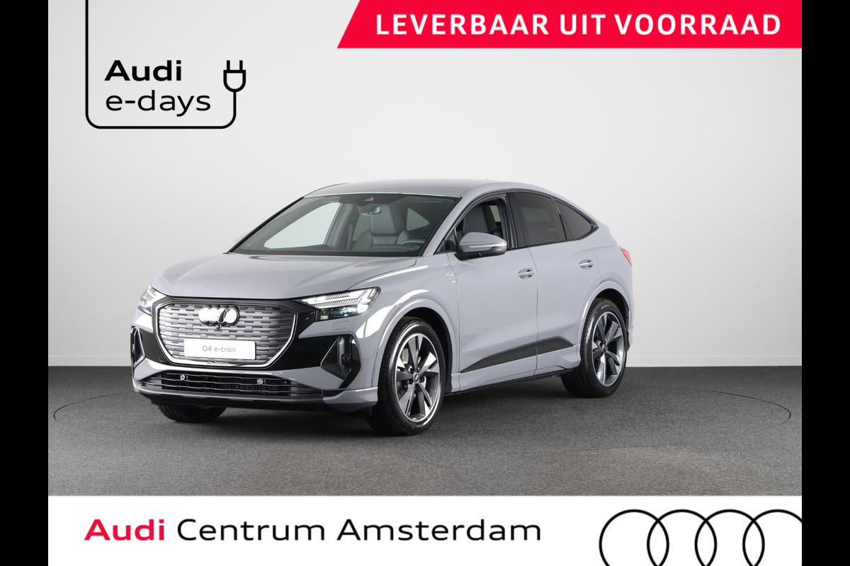 Audi Q4 Sportback e-tron S edition e-tron 45 82 kWh 210 kW / 286 PK Sportba Comfortpakket, adpative cruise control, achteruitrijcamera, optiek pakket zwart plus Audi Q4 Sportback e-tron S edition e-tron 45 82 kWh 210 kW / 286 PK Sportba Comfortpakket, adpative cruise control, achteruitrijcamera, optiek pakket zwart plus