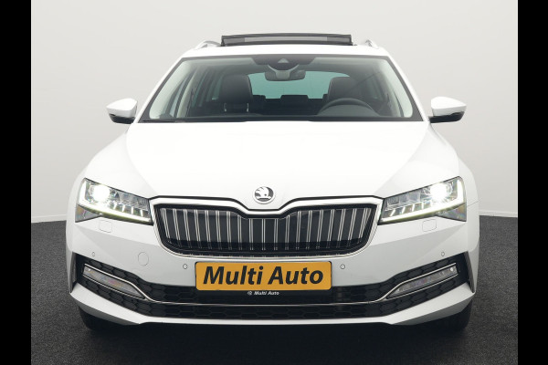 Škoda Superb Combi 1.4 TSI iV Laurin & Klement Plug In Hybrid 218pk Dealer O.H PHEV | Trekhaak Af Fabriek | Panodak | Adaptive Cruise | Lederen Sportstoelen Memory & Massage | Canton Audio | Apple Carplay | Keyless | Blis | Navigatie | Stoelen & Stuur Verwarmd | Virtual