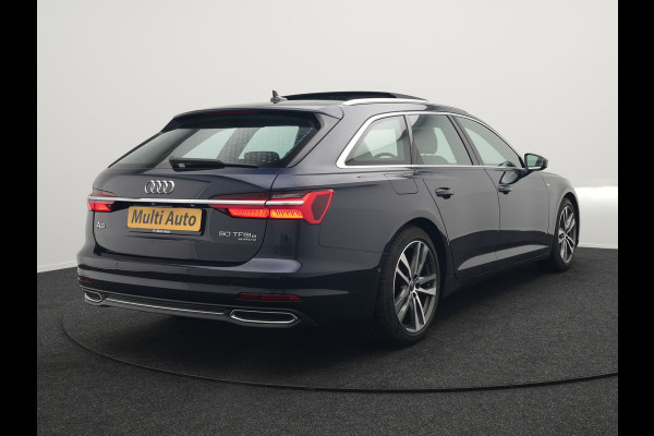Audi A6 Avant 50 TFSI e quattro S Line Plug In Hybrid 300pk PHEV | Trekhaak Af Fabriek | Panodak | Head Up | Bang & Olufsen | Lederen Sportstoelen Verwarmd | Adaptive Cruise | Apple Carplay | Camera | Blis | Navigatie | Virtual | DAB | JGS-28-R