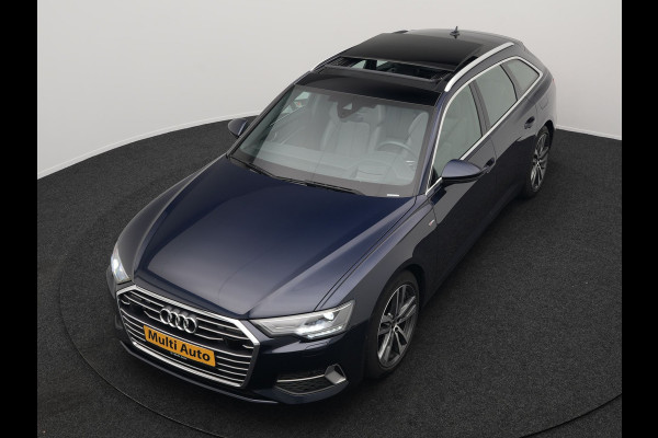 Audi A6 Avant 50 TFSI e quattro S Line Plug In Hybrid 300pk PHEV | Trekhaak Af Fabriek | Panodak | Head Up | Bang & Olufsen | Lederen Sportstoelen Verwarmd | Adaptive Cruise | Apple Carplay | Camera | Blis | Navigatie | Virtual | DAB | JGS-28-R
