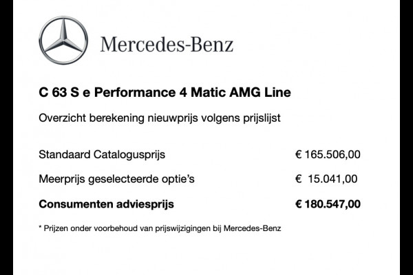 Mercedes-Benz C-Klasse AMG 63 S E Performance
