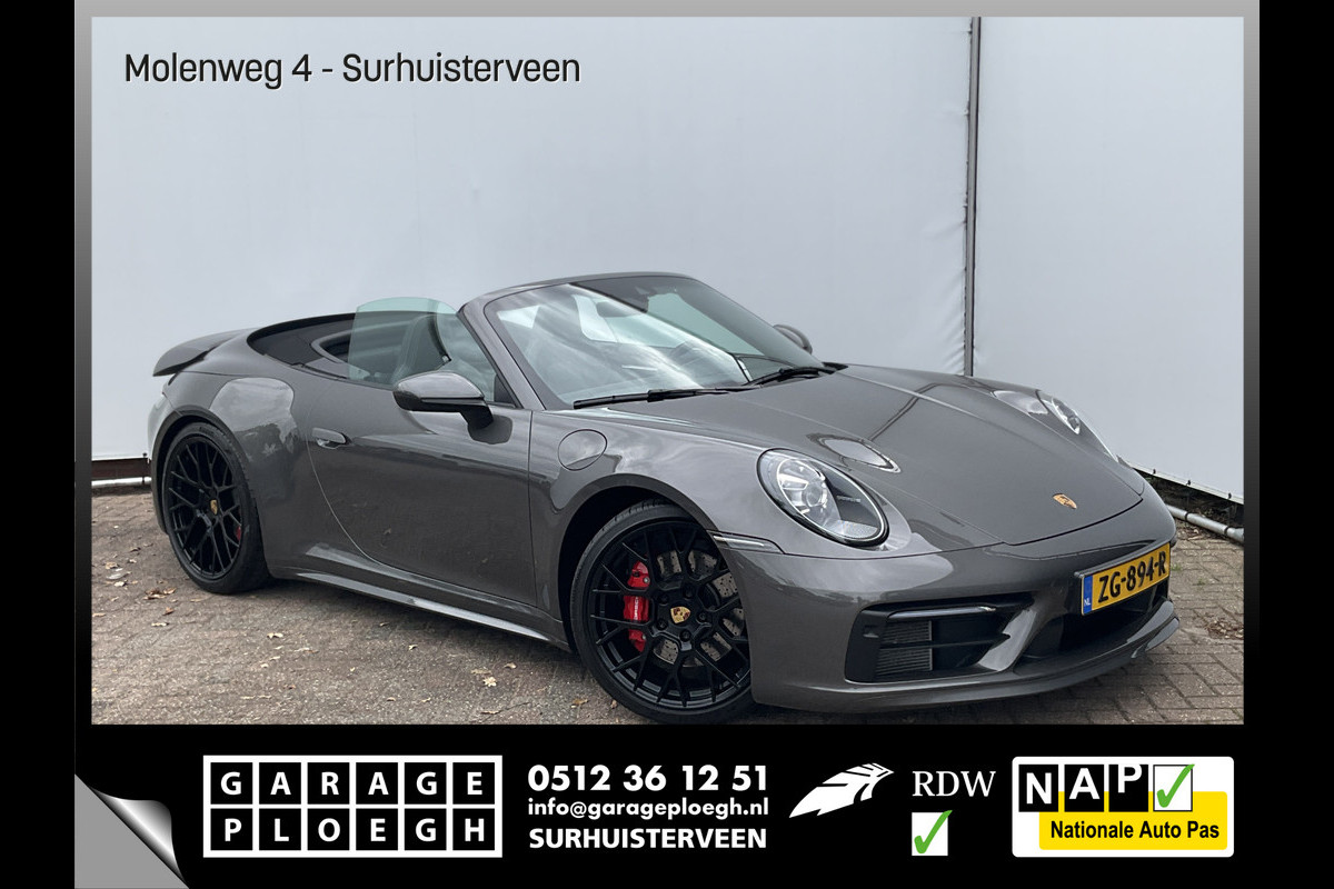 Porsche 911 Cabrio 3.0 Carrera 4 S Sportchrono+ 14-weg orig.NL Agaatgrijs perfecte configuratie Porsche 911 Cabrio 3.0 Carrera 4 S Sportchrono+ 14-weg orig.NL Agaatgrijs perfecte configuratie