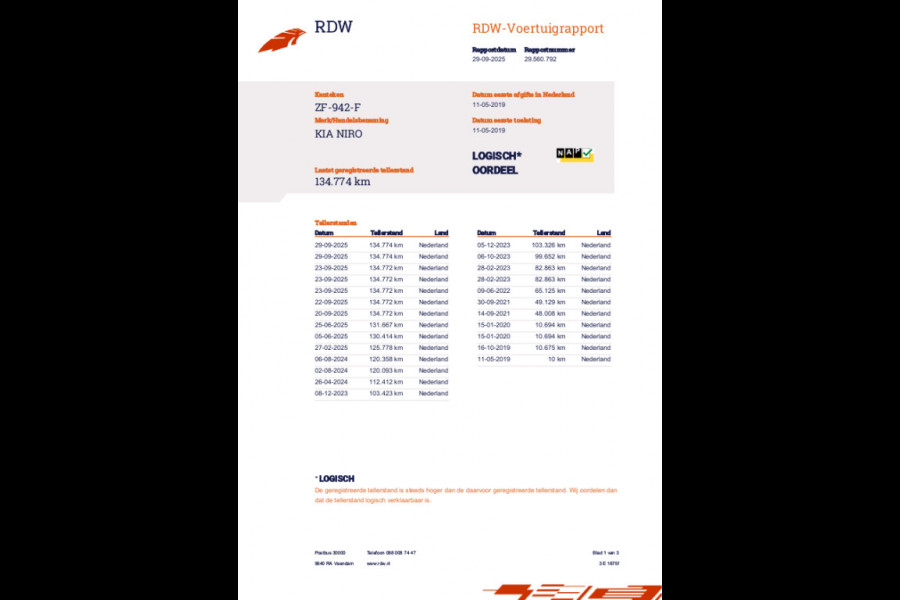 Kia Niro 1.6 GDi Hybrid DynamicLine Sport / Camera