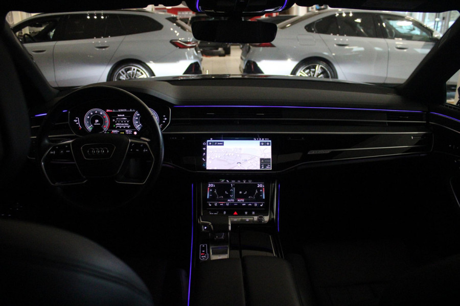 Audi A8 60 TFSI 450PK e-HYBRID QUATTRO PRO LINE PLUS | PANORAMISCH SCHUIF/KANTEL DAK | STUUR/STOEL VERWARMING | ELEKTRISCH BEDIENBAAR STUURKOLOM | SFEER VERLICHTING | COMFORT HOOFDSTEUNEN | LICHTMETALEN VELGEN 20" | BANG & OLUFSEN SOUND SYSTEM | SERVOSLUITING VOOR PORTIEREN | BEDIENINGSELEMENT GLASOPTIEK | AUDI SMARTPHONE INTERFACE | AUTOMATISCH INPARKEREN | LEER VALCONA | STOEL MASSAGE FUNCTIE VOOR | ELEKTRISCH BEDIENBARE VOORSTOELEN MET GEHEUGEN FUNCTIE | AKOESTISCH/DUBBEL GLAS | ZENDER VOOR GARAGEDEUROPENER | LED MATRIX LASER KOPLAMPEN | ADAPTIEVE/VERWARMBARE RUITENWISSER |