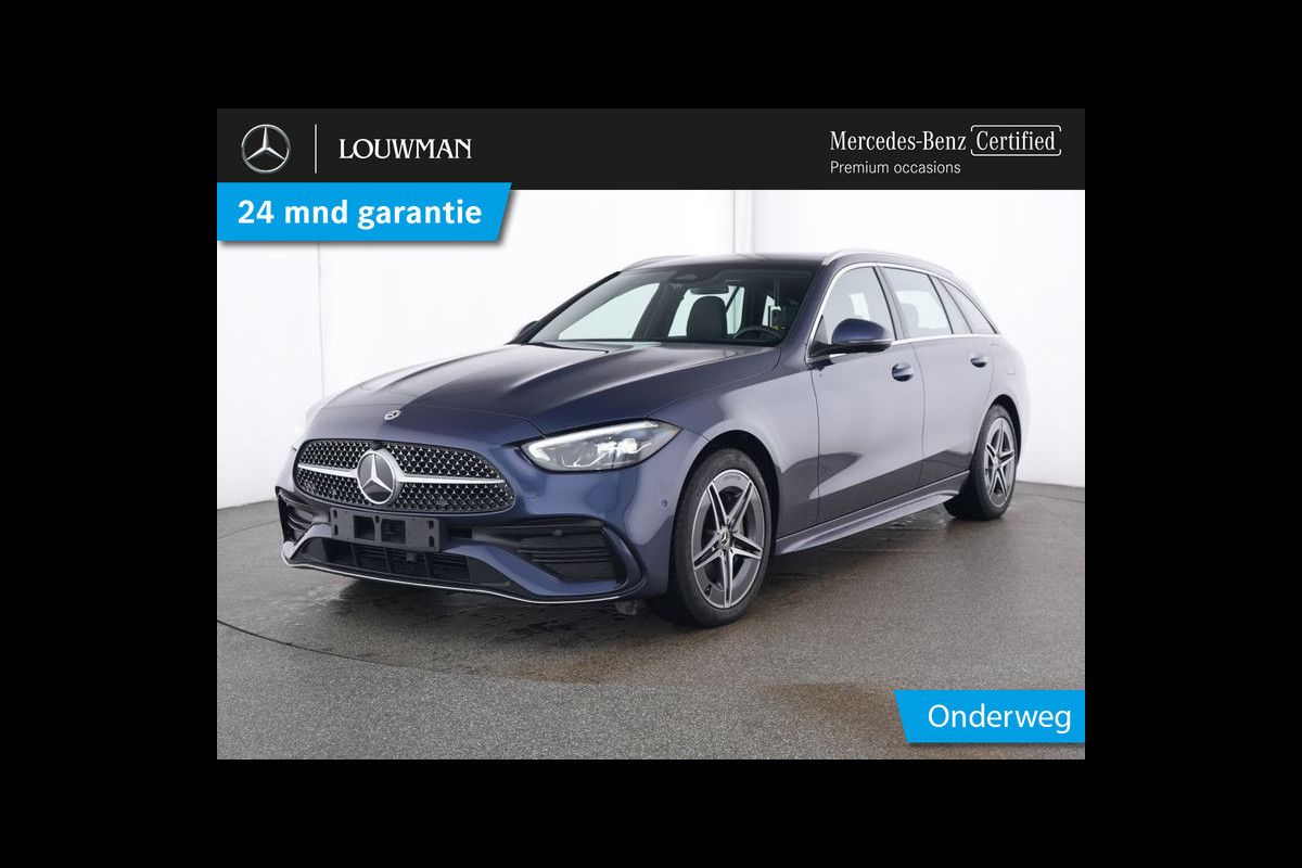 Mercedes-Benz C-Klasse Estate 300 e AMG Plug-In Hybride AMG Line | Trekhaak | Panorama Schuif-Kanrteldak | Distronic | Stuur en Stoelverwarming. Inclusief 24 maanden Mercedes-Benz Certified garantie voor Europa. Mercedes-Benz C-Klasse Estate 300 e AMG Plug-In Hybride AMG Line | Trekhaak | Panorama Schuif-Kanrteldak | Distronic | Stuur en Stoelverwarming. Inclusief 24 maanden Mercedes-Benz Certified garantie voor Europa.