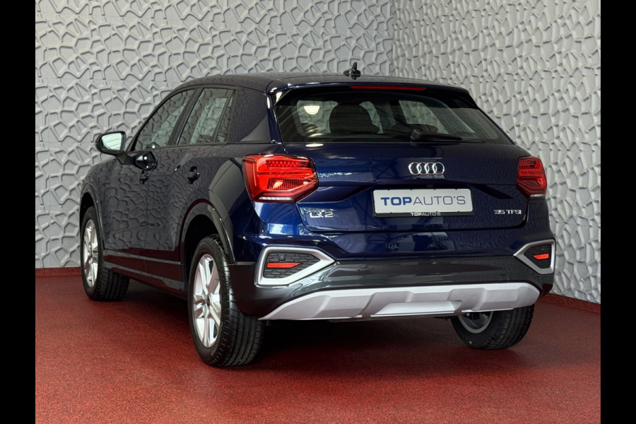 Audi Q2 35 TFSI 1.5 S EDITION NAVARRA BLAUW ELEK.KLEP 150PK VIR.COCKPIT 18''LMV TOUCHSCREEN CARPLAY NAVI CAMERA LED STOELVERW. PDC 03/2025 "Audi rijden begint bij Topautos.nl – 20 Audi topmodellen direct op voorraad!"