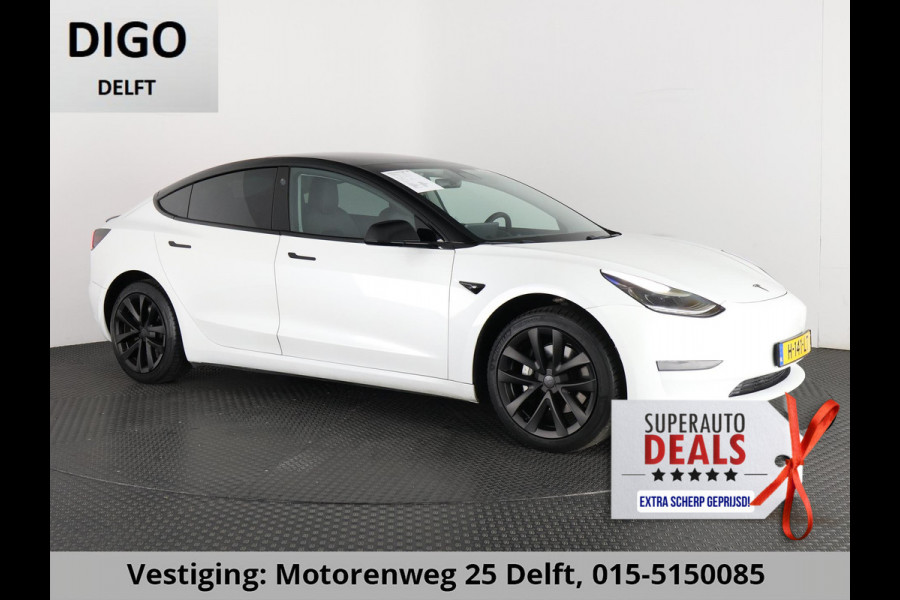 Tesla Model 3 BLACKLINE BI-TONE PANO STD ACCUTEST 86% RWD 60 kWH LEDER.NAVI.CAMERA.AUTOPILOT, STOELVERWARMING EN NOG VEEL MEER! Tesla Model 3 BLACKLINE BI-TONE PANO STD ACCUTEST 86% RWD 60 kWH LEDER.NAVI.CAMERA.AUTOPILOT, STOELVERWARMING EN NOG VEEL MEER!