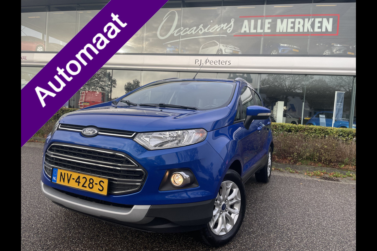 Ford EcoSport 1.5 Ti-VCT Titanium Achteruitrijcamera - Airco - Parkeersensoren achter - Keyless entry - Navigatie full map - dakrails - Mistlampen voor - Licht metalen velgen 16 inch - stuur leder Ford EcoSport 1.5 Ti-VCT Titanium Achteruitrijcamera - Airco - Parkeersensoren achter - Keyless entry - Navigatie full map - dakrails - Mistlampen voor - Licht metalen velgen 16 inch - stuur leder