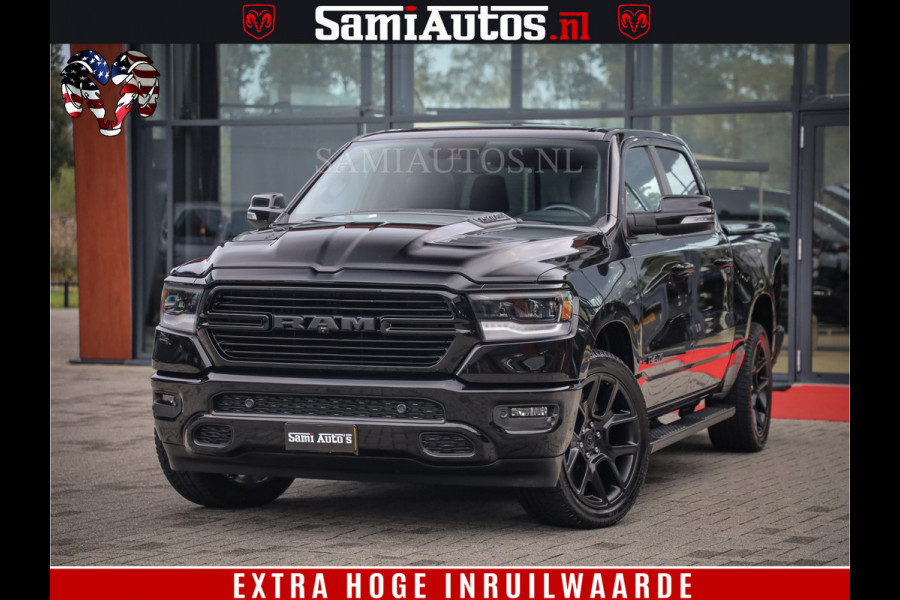 Dodge Ram 1500 SPORT BLACK EDITION | 4X4 5.7 V8 | VOL OPTIES | 360 CAMERA | APPLE CARPLAY | 3500KG | 22INCH NIGHT | FULL LED | ADAPTIVE CRUISE | MEMORY SEATS | LEDER | DUBBELE CABINE | CREWCAB Dodge Ram 1500 SPORT BLACK EDITION | 4X4 5.7 V8 | VOL OPTIES | 360 CAMERA | APPLE CARPLAY | 3500KG | 22INCH NIGHT | FULL LED | ADAPTIVE CRUISE | MEMORY SEATS | LEDER | DUBBELE CABINE | CREWCAB