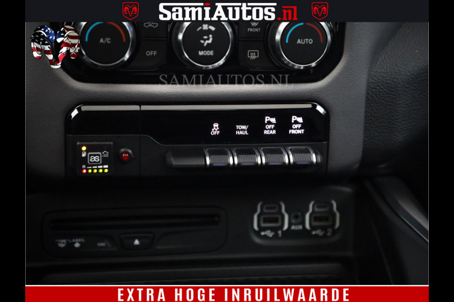 Dodge Ram 1500 SPORT BLACK EDITION | 4X4 5.7 V8 | VOL OPTIES | 360 CAMERA | APPLE CARPLAY | 3500KG | 22INCH NIGHT | FULL LED | ADAPTIVE CRUISE | MEMORY SEATS | LEDER | DUBBELE CABINE | CREWCAB Dodge Ram 1500 SPORT BLACK EDITION | 4X4 5.7 V8 | VOL OPTIES | 360 CAMERA | APPLE CARPLAY | 3500KG | 22INCH NIGHT | FULL LED | ADAPTIVE CRUISE | MEMORY SEATS | LEDER | DUBBELE CABINE | CREWCAB