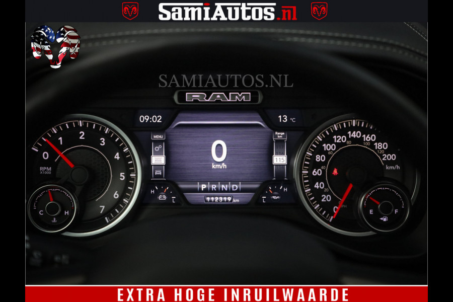 Dodge Ram 1500 SPORT BLACK EDITION | 4X4 5.7 V8 | VOL OPTIES | 360 CAMERA | APPLE CARPLAY | 3500KG | 22INCH NIGHT | FULL LED | ADAPTIVE CRUISE | MEMORY SEATS | LEDER | DUBBELE CABINE | CREWCAB Dodge Ram 1500 SPORT BLACK EDITION | 4X4 5.7 V8 | VOL OPTIES | 360 CAMERA | APPLE CARPLAY | 3500KG | 22INCH NIGHT | FULL LED | ADAPTIVE CRUISE | MEMORY SEATS | LEDER | DUBBELE CABINE | CREWCAB