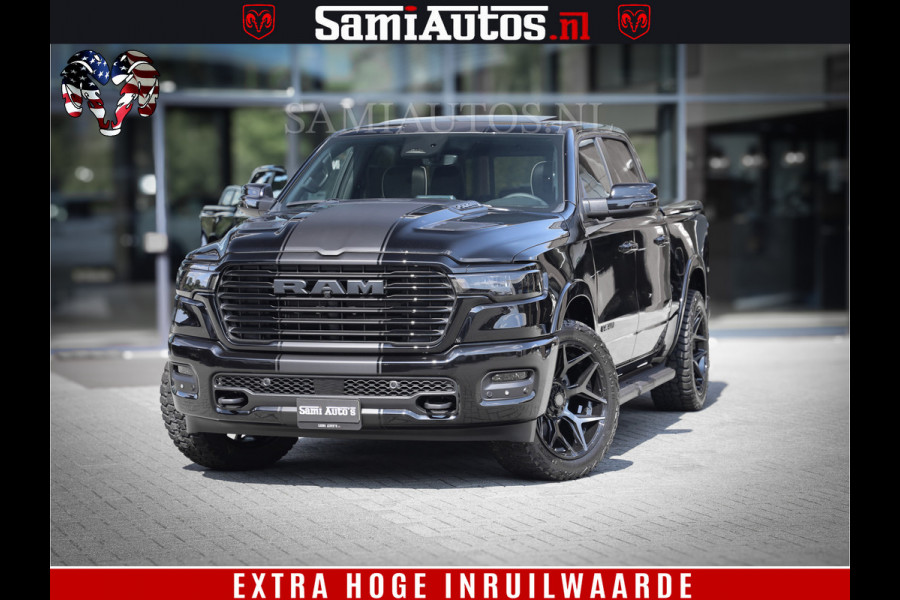 Dodge Ram 1500 Laramie Night | Face Lift | 420Pk 636 Nn | Extra Groot Scherm + Passagiers Scherm | Comfortabele Dubbele Cabine met Royale 5 Zitplaatsen | BPM vrij | Nu Leverbaar uit Voorraad | Voorraad Nr  2220 - 5039