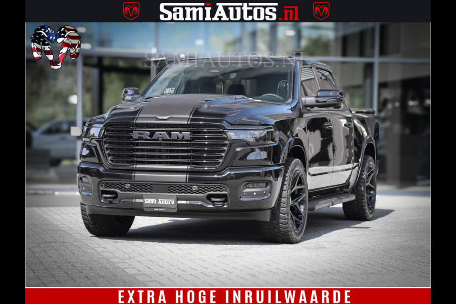 Dodge Ram 1500 Laramie Night | Face Lift | 420Pk 636 Nn | Extra Groot Scherm + Passagiers Scherm | Comfortabele Dubbele Cabine met Royale 5 Zitplaatsen | BPM vrij | Nu Leverbaar uit Voorraad | Voorraad Nr  2220 - 5039