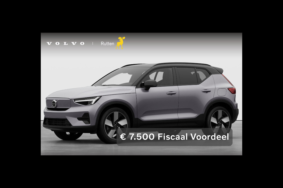 Volvo EX40 252PK Automaat Single Ext. Range Plus 82 kWh / Lounge Pakket / Extra getint glas / 360 Camera / 20'' velgen / Panoramadak / Zwart dak / Harman Kardon / Adaptieve cruise control / Getint glas / Stoel en stuurwielverwarming / parkeersensoren met 360 camera /  BLIS Volvo EX40 252PK Automaat Single Ext. Range Plus 82 kWh / Lounge Pakket / Extra getint glas / 360 Camera / 20'' velgen / Panoramadak / Zwart dak / Harman Kardon / Adaptieve cruise control / Getint glas / Stoel en stuurwielverwarming / parkeersensoren met 360 camera /  BLIS