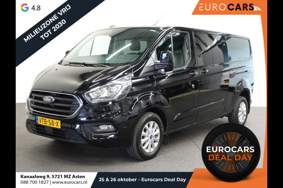 Ford Transit Custom 300 2.0 TDCI L2H1 Limited Dubbele cabine Navigatie Airco 2x Schuifdeuren Trekhaak Parkeersenoren Carplay Trekhaak