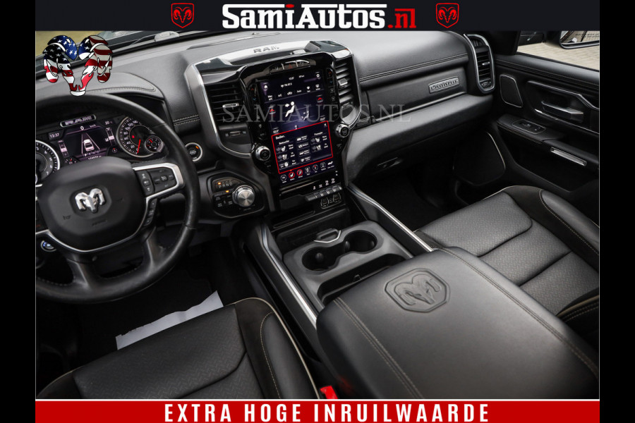 Dodge Ram 1500 BLACK EDITION | 4X4 5.7 V8 | PRINS LPG | CAMERA | APPLE CARPLAY | 3500KG | 22INCH NIGHT | FULL LED | ADAPTIVE CRUISE | MEMORY SEATS | LEDER | DUBBELE CABINE | CREWCAB
