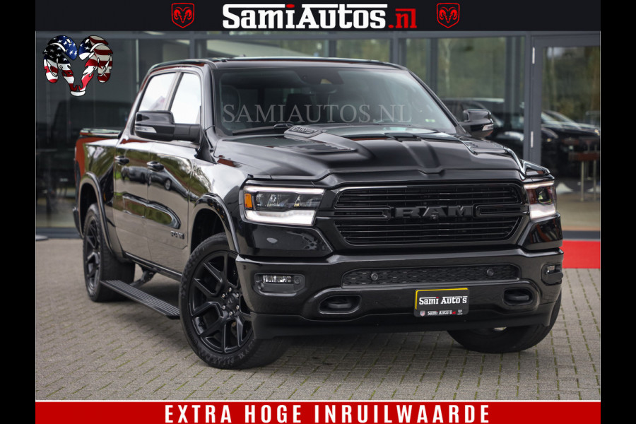 Dodge Ram 1500 BLACK EDITION | 4X4 5.7 V8 | PRINS LPG | CAMERA | APPLE CARPLAY | 3500KG | 22INCH NIGHT | FULL LED | ADAPTIVE CRUISE | MEMORY SEATS | LEDER | DUBBELE CABINE | CREWCAB