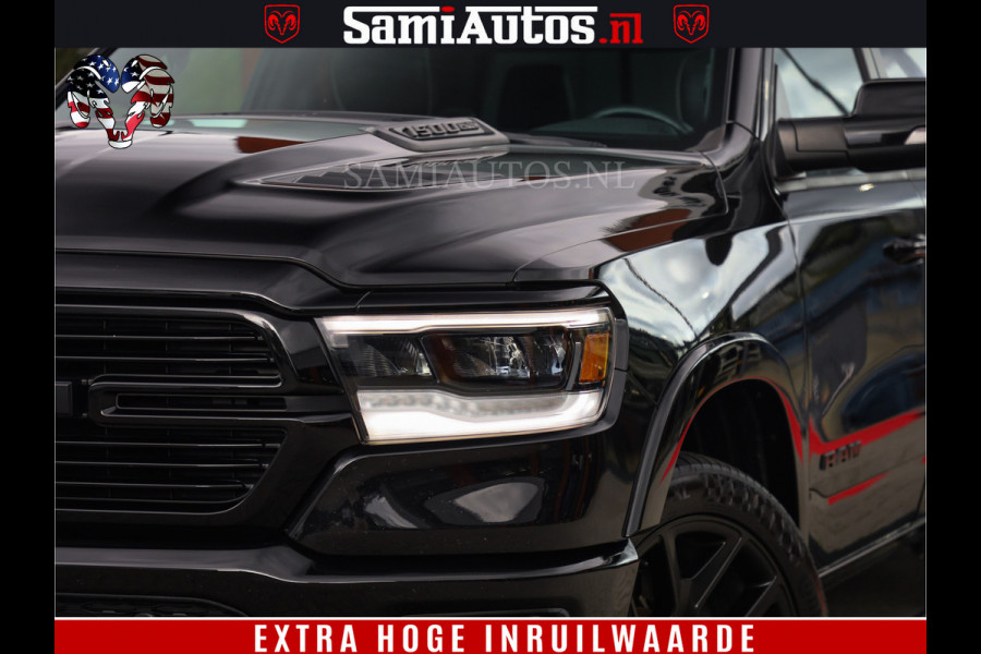 Dodge Ram 1500 BLACK EDITION | 4X4 5.7 V8 | PRINS LPG | CAMERA | APPLE CARPLAY | 3500KG | 22INCH NIGHT | FULL LED | ADAPTIVE CRUISE | MEMORY SEATS | LEDER | DUBBELE CABINE | CREWCAB