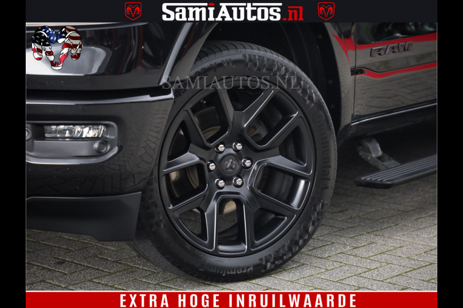 Dodge Ram 1500 BLACK EDITION | 4X4 5.7 V8 | PRINS LPG | CAMERA | APPLE CARPLAY | 3500KG | 22INCH NIGHT | FULL LED | ADAPTIVE CRUISE | MEMORY SEATS | LEDER | DUBBELE CABINE | CREWCAB