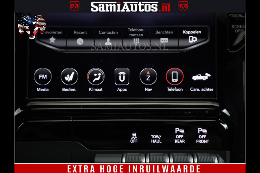Dodge Ram 1500 BLACK EDITION | 4X4 5.7 V8 | PRINS LPG | CAMERA | APPLE CARPLAY | 3500KG | 22INCH NIGHT | FULL LED | ADAPTIVE CRUISE | MEMORY SEATS | LEDER | DUBBELE CABINE | CREWCAB