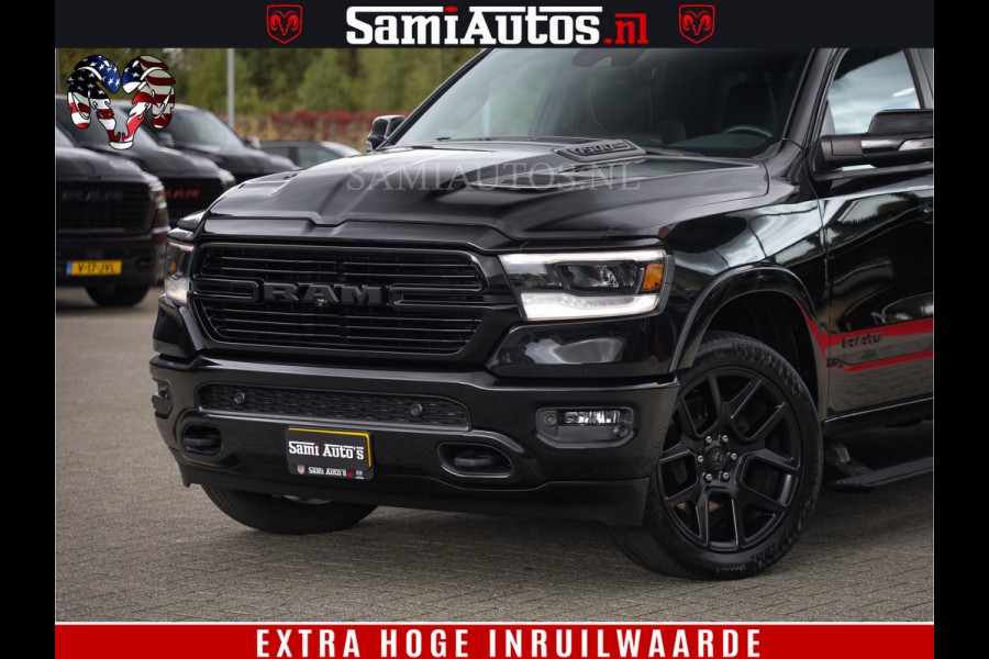 Dodge Ram 1500 BLACK EDITION | 4X4 5.7 V8 | PRINS LPG | CAMERA | APPLE CARPLAY | 3500KG | 22INCH NIGHT | FULL LED | ADAPTIVE CRUISE | MEMORY SEATS | LEDER | DUBBELE CABINE | CREWCAB
