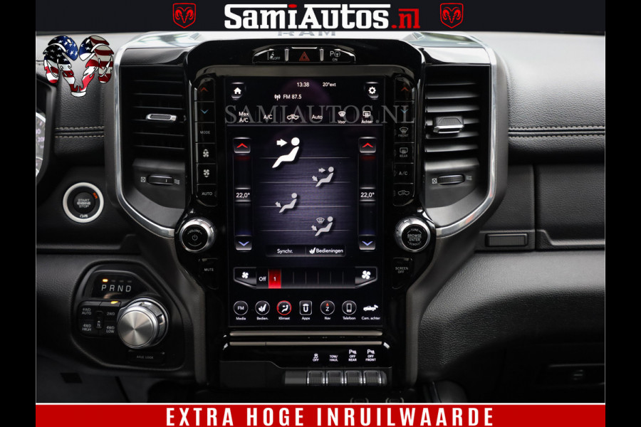 Dodge Ram 1500 BLACK EDITION | 4X4 5.7 V8 | PRINS LPG | CAMERA | APPLE CARPLAY | 3500KG | 22INCH NIGHT | FULL LED | ADAPTIVE CRUISE | MEMORY SEATS | LEDER | DUBBELE CABINE | CREWCAB