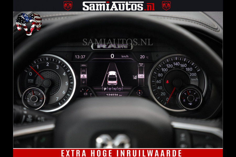 Dodge Ram 1500 BLACK EDITION | 4X4 5.7 V8 | PRINS LPG | CAMERA | APPLE CARPLAY | 3500KG | 22INCH NIGHT | FULL LED | ADAPTIVE CRUISE | MEMORY SEATS | LEDER | DUBBELE CABINE | CREWCAB